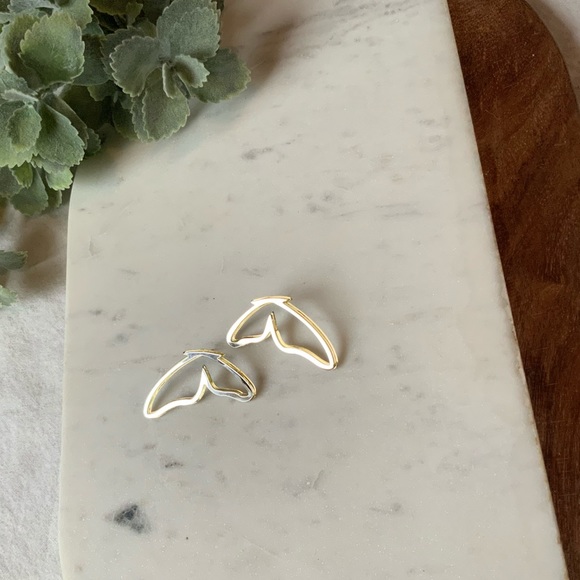 The Lola - Metallic Mirror Butterfly Wing Earrings - Picture 2 of 7